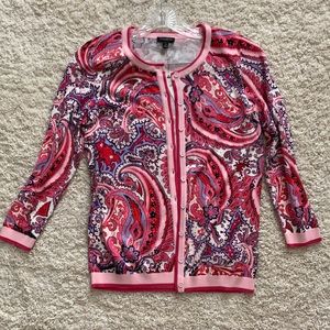 Paisley button light sweater